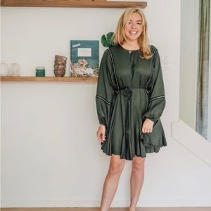 Rhode Ella Dress in Forest Green